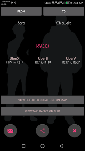 Android application Taxi Prices screenshort