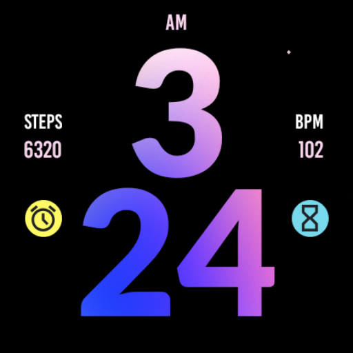 Big Pink Blue Watch Face screenshot 5