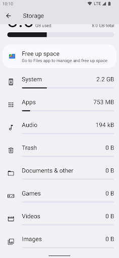 Screenshot of Storage Manager Shortcut