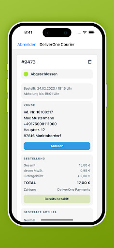 DeliverOne Courier Screen 3