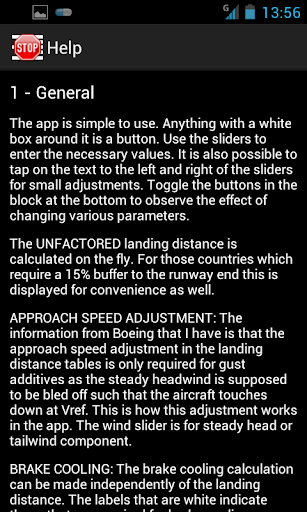 Android application 737MAX Stopping Data screenshort