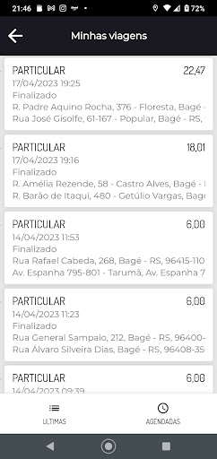 CHEGUEI APP Screen 2