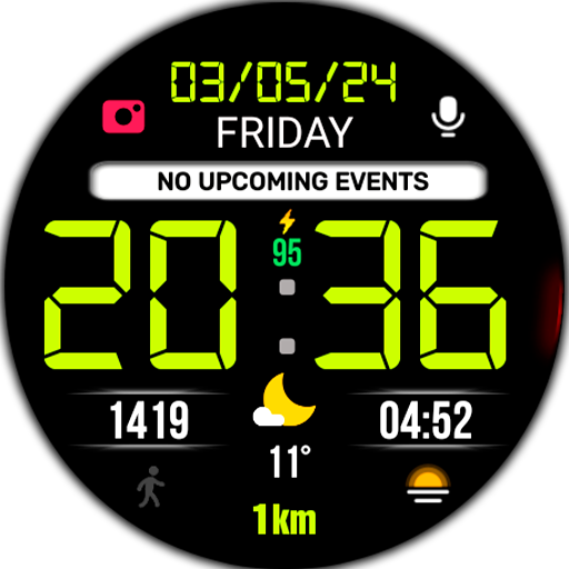 WIN BIG LCD Digital Watch Face Logo