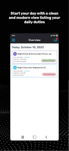 Android application VELYS Patient Path - HCPs screenshort