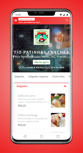 Android application Tio Patinhas Lanches screenshort
