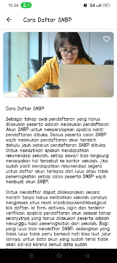 Android application Cara Daftar Snbp screenshort