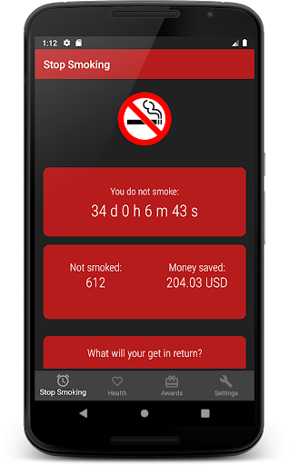 Android application Stop Smoking screenshort