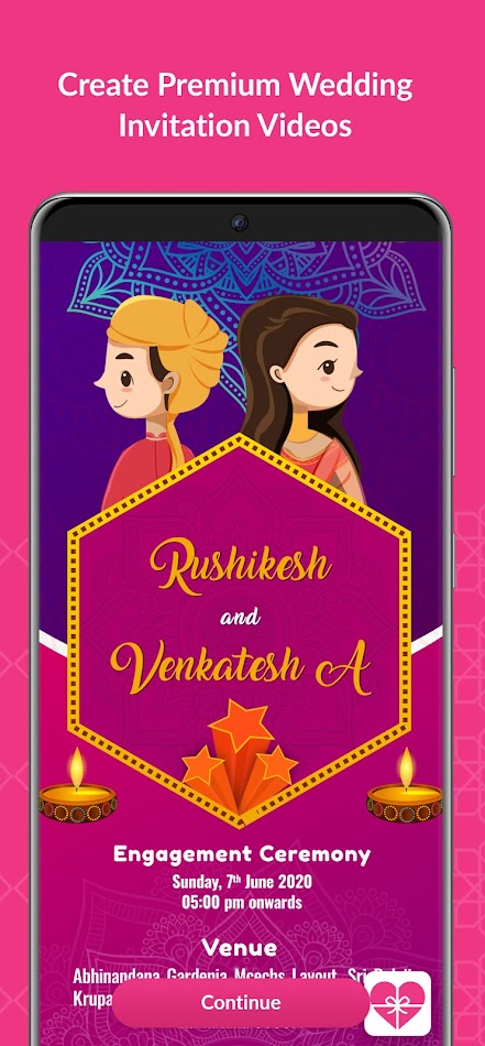 #4. Shaadi & Engagement Card Maker (Android) De: WedNicely | Professional Matrimony App | eInvites