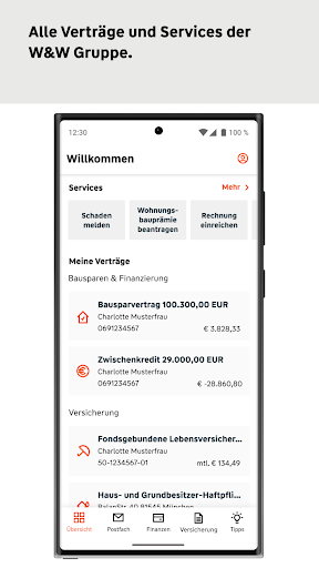 W&W Kundenportal Screen 2
