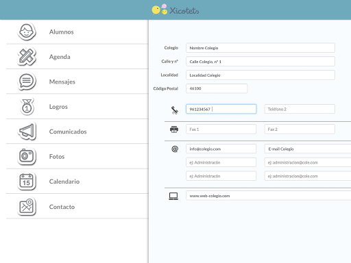Android application Xicotets Profesores screenshort