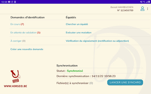 Android application HorseID screenshort