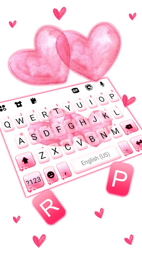 Pink Doodle Hearts Keyboard Ba Screen 2