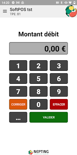 Android application Nepting SoftPOS screenshort
