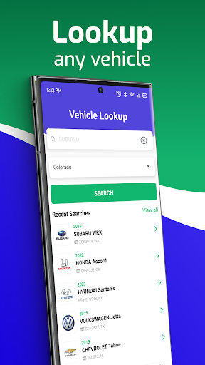 Android application Plate Lookup screenshort