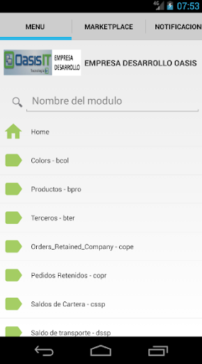 OasisCom Screen 2