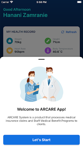 ARCare Screen 2