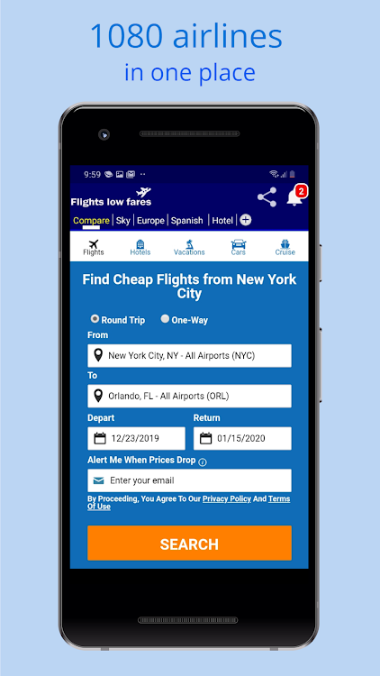 Cheap Flights low fares - 47 - (Android)
