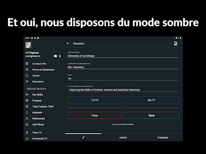 Rédacteur de CV - CV Engineer Capture d'écran