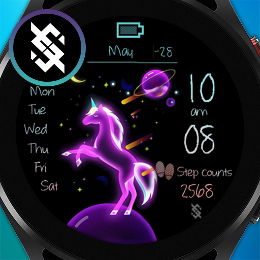 BFF22- Neon Art Unicorn logo