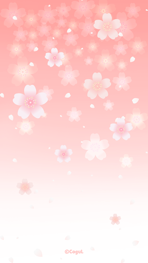 Android application 카카오톡 테마 - 분홍색 벚꽃 눈 screenshort
