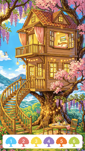 Calm Treehouse Color by Number screenshot 1