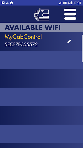 Android application MyCabControl screenshort