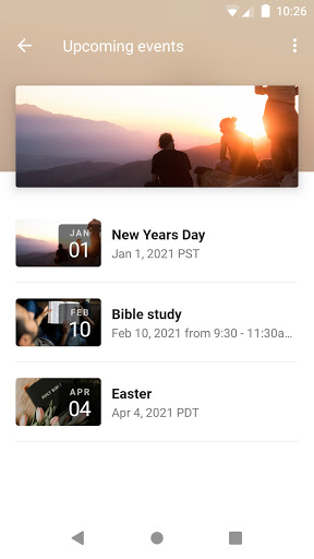 Android application English Oaks SDA Church screenshort
