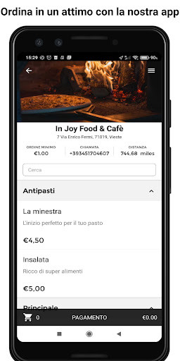 Android application In Joy Food & Cafè screenshort