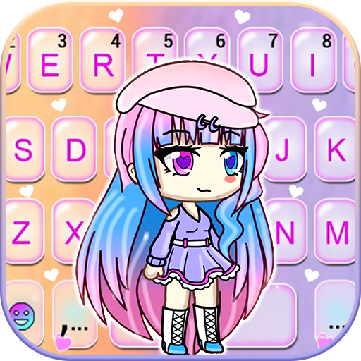 Cute Cartoon Girl Keyboard The  Icon