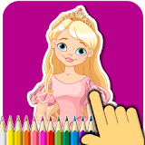 Princess coloring book icon