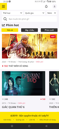 Android application ladyTV screenshort