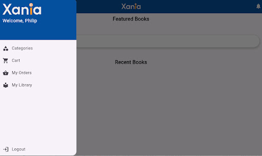 Xania Digital Bookstore Screenshot