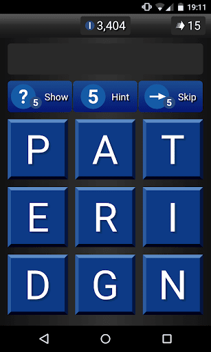 Android application Trackword - the word grid game screenshort