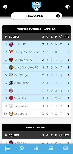 Android application Ligas Sports screenshort