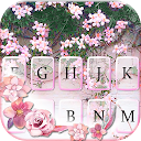Pink Floral Wall Tastatur-Pink Floral Wall Tastatur-Thema 