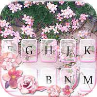 Тема для клавиатуры Pink Floral Wall