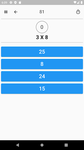 Multiplication table Screen 3
