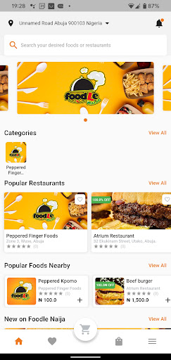 Android application Foodle Naija screenshort