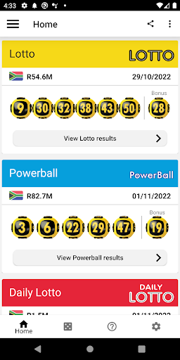 Android application National Lottery Results screenshort