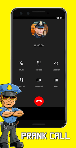Android application Prank Police Fake Call screenshort