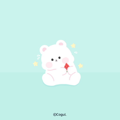 카카오톡 테마 - 곰도리도리_달콤한 여름 수박 민트 logo