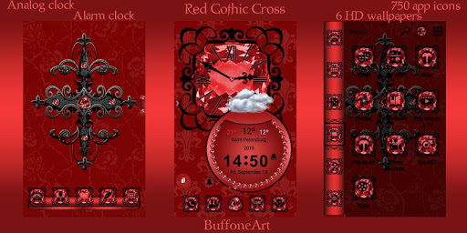 Red Gothic Cross theme Screen 2