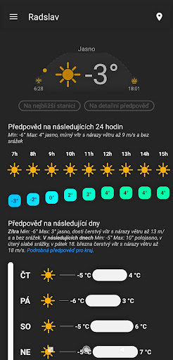 Android application Počasí Meteo + Radar a Satelit screenshort