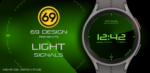 Android application [69D] Light Signals watch face screenshort