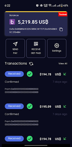 Android application USB Wallet screenshort