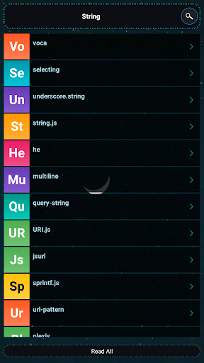 Android application JavaScript Libraries screenshort