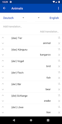 learnVocab() Screen 3