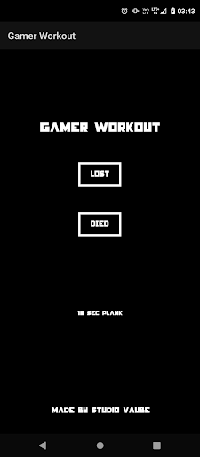 Android application Gamer Workout screenshort