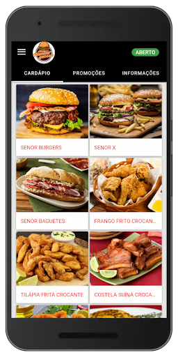 Android application Senhor Hamburguessa screenshort