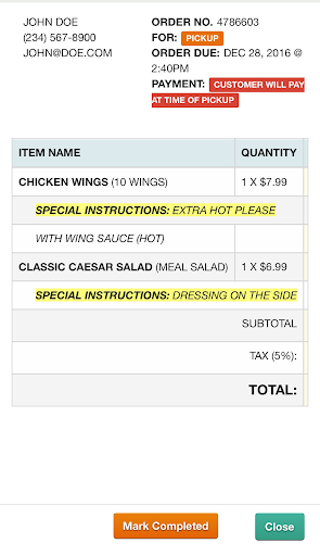 Herbig Orders Screen 3